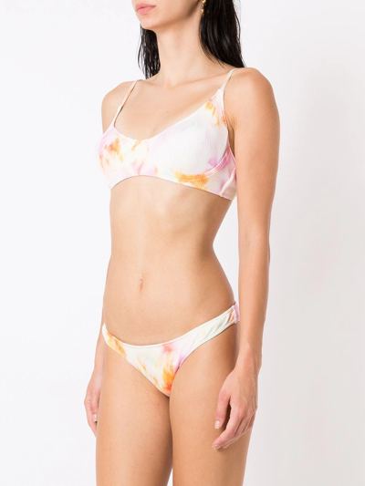 Shop Brigitte Tie-dye Ribbed Bikini Set In Multicolour