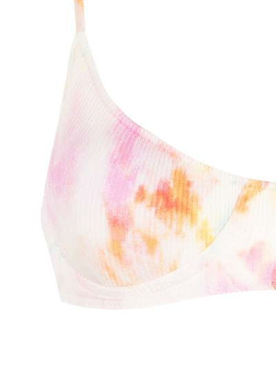 Shop Brigitte Tie-dye Ribbed Bikini Set In Multicolour