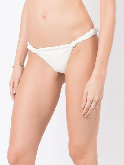 Shop Clube Bossa Knot Detailing Bikini Bottoms In White