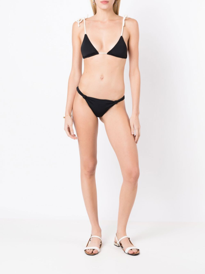 Clube Bossa Two-tone Bikini Top In Black