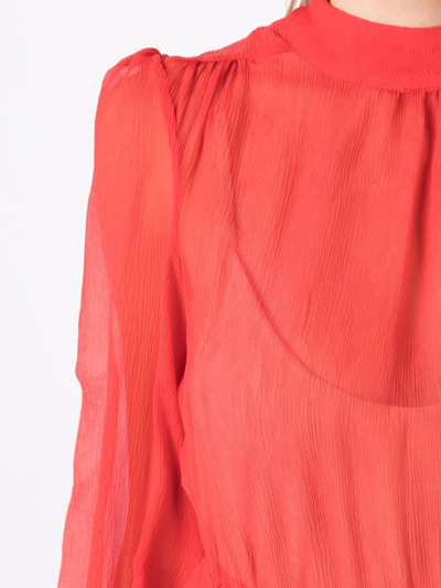 Clube Bossa Bosco Silk Maxi Dress In Red