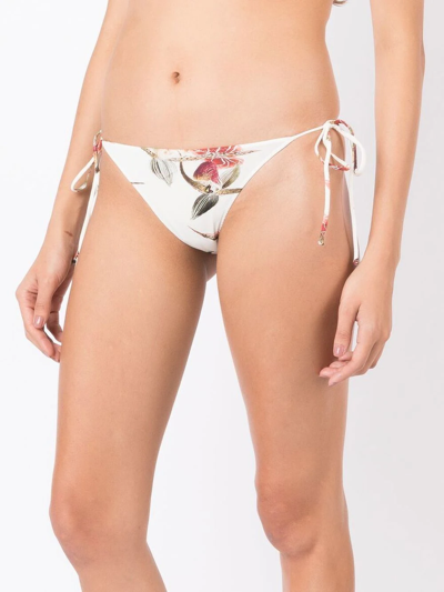 Shop Clube Bossa Aava Floral-print Bikini Bottoms In Neutrals