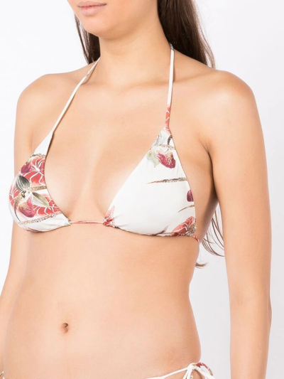 Shop Clube Bossa Aava Floral-print Bikini-top In Neutrals
