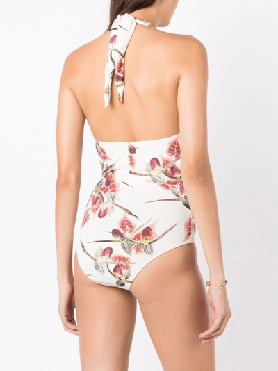 Clube Bossa Deneuve Floral-print Swimsuit In Neutrals