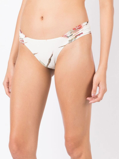 Shop Clube Bossa Percy Floral-print Bikini Bottoms In Neutrals