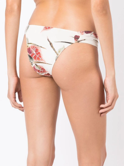Shop Clube Bossa Percy Floral-print Bikini Bottoms In Neutrals