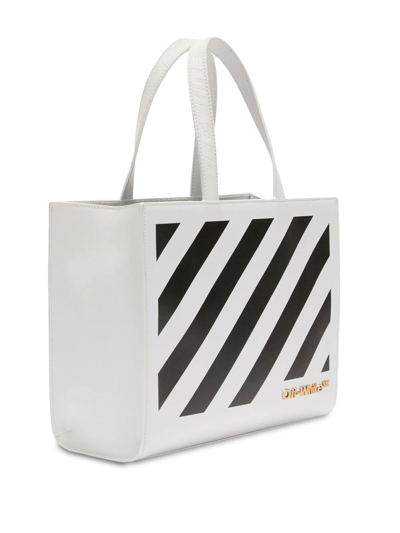 Shop Off-white Diag Hybrid Shop 28 Tote Bag In White