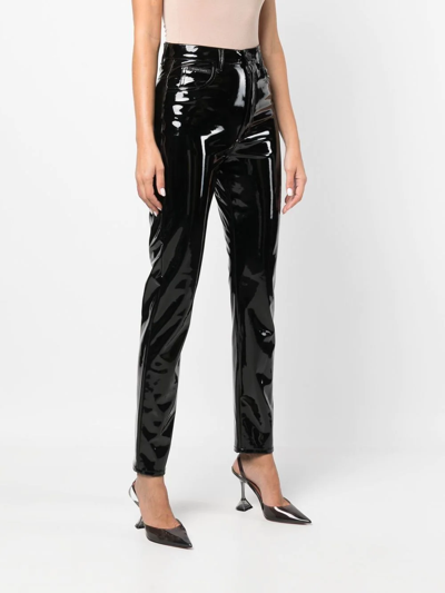 Philipp Plein Super-high Waisted Biker Trousers In Black