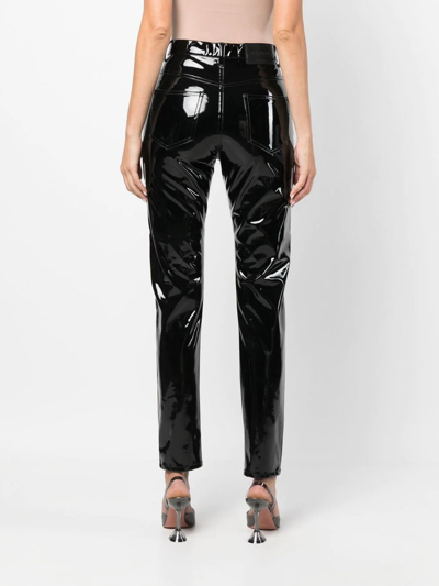 Philipp Plein Super-high Waisted Biker Trousers In Black