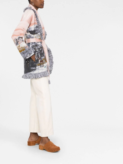 Shop Alanui Patterned Intarsia-knit Cardigan In Mehrfarbig