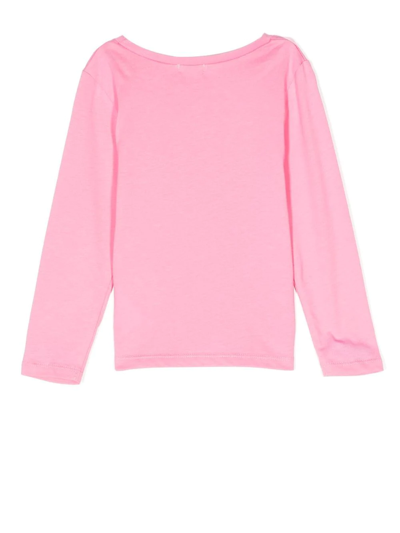 Shop Billieblush Sparkle Slogan Cotton T-shirt In Rosa