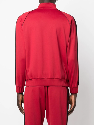 Shop John Richmond Embroidered Lgoo Zip-up Jacket In Red