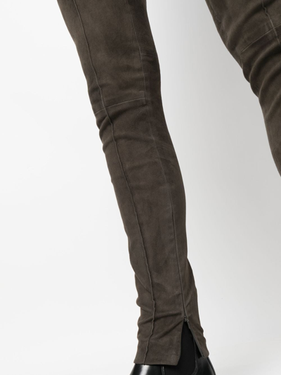 Polo Ralph Lauren Mid-rise Suede Leggings In Braun