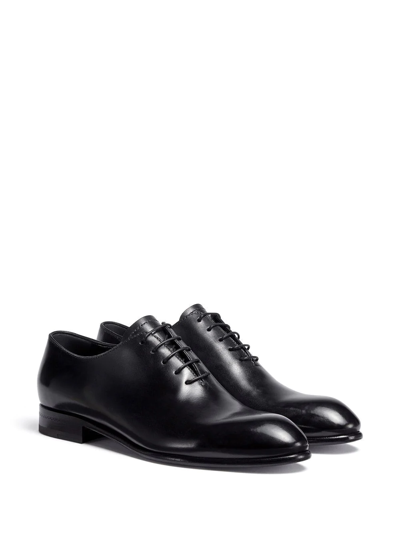 Shop Zegna Vienna Leather Oxford Shoes In Black