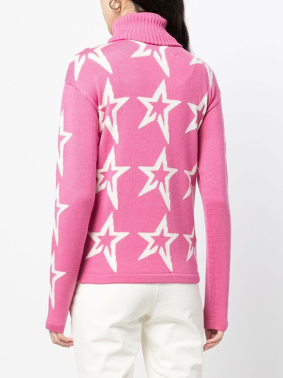 Shop Perfect Moment Star-knit Roll-neck Jumper In Pink
