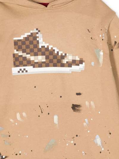 Mostly Heard Rarely Seen 8-bit Checker Louis Printed Hoodie In Braun