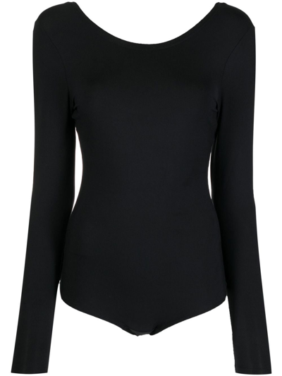 Shop Spanx Suit Yourself Long-sleeved Body In Schwarz