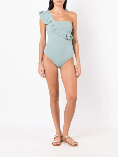 Shop Clube Bossa Siola One-shoulder One-piece In Blue