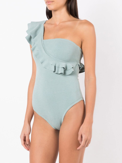 Shop Clube Bossa Siola One-shoulder One-piece In Blue