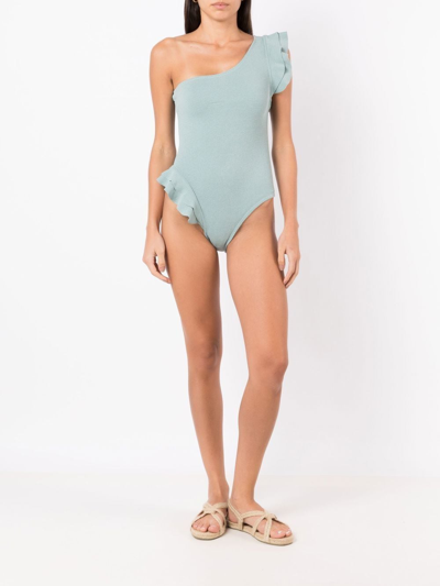 Shop Clube Bossa Koss One-shoulder One-piece In Blue