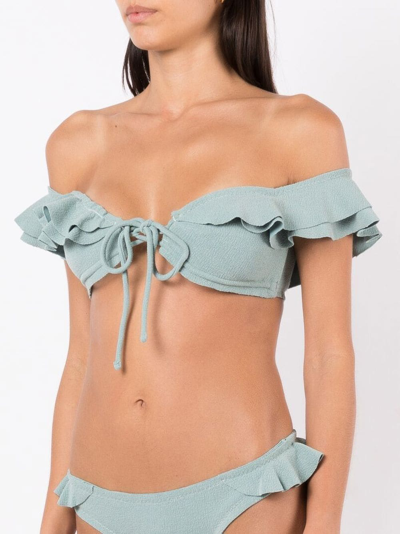 Shop Clube Bossa Hopi Off-shoulder Bikini Top In Blue
