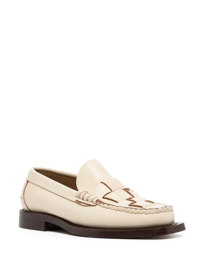 Shop Hereu Nombela Interwoven-design Loafers In Nude