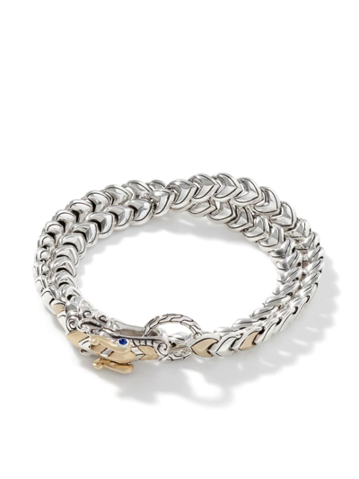 Shop John Hardy Legends Naga 7mm Sapphire Double Wrap Bracelet In Silver