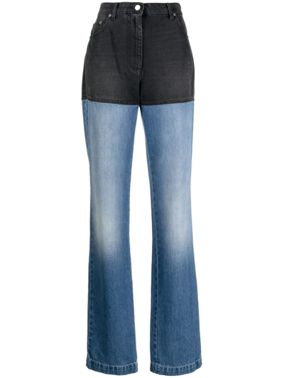 Shop Peter Do High-rise Straight-leg Jeans In Blau