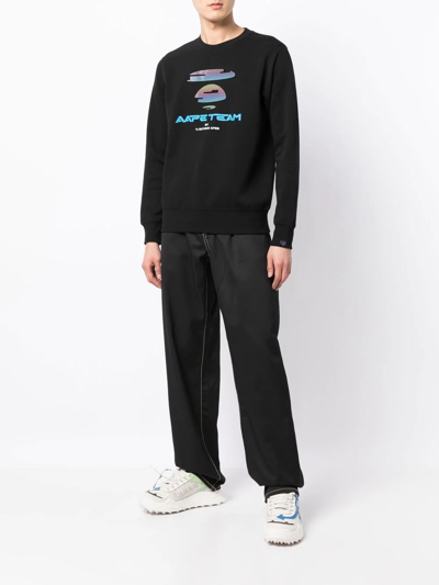 Aape By A Bathing Ape Graphic Logo-print Sweatshirt In Schwarz