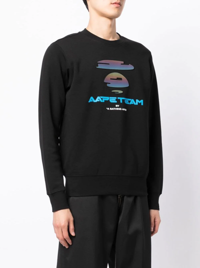 Shop Aape By A Bathing Ape Graphic Logo-print Sweatshirt In Schwarz