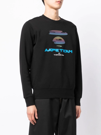 Aape By A Bathing Ape Graphic Logo-print Sweatshirt In Schwarz