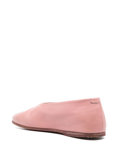 Shop Marsèll Leather Ballerina Shoes In Rosa