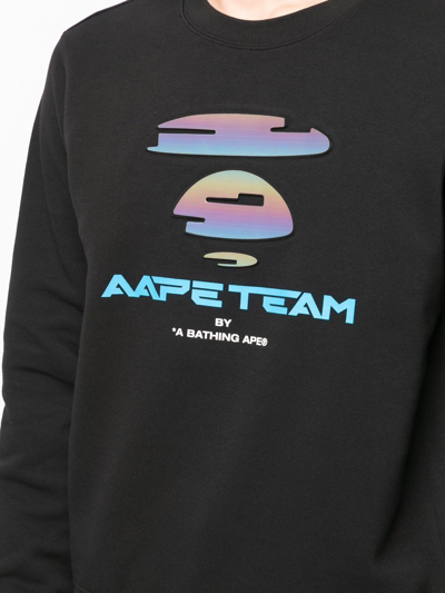 Shop Aape By A Bathing Ape Graphic Logo-print Sweatshirt In Schwarz