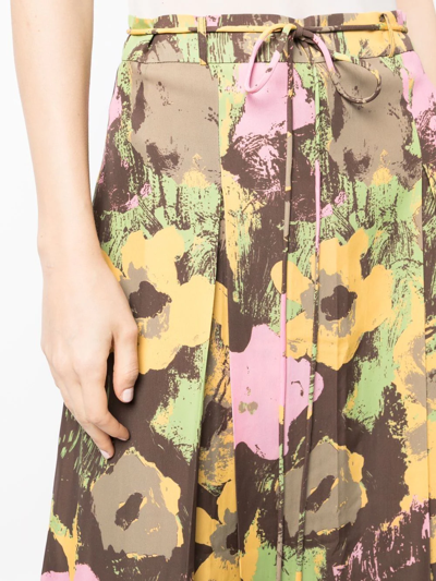 Shop Rejina Pyo Tied-waist Floral-print Skirt In Multicolour