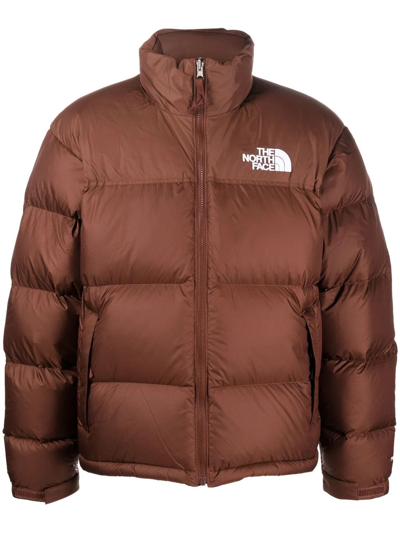 1996 Retro Nuptse Quilted Shell Hooded Down Jacket In Dark Oak