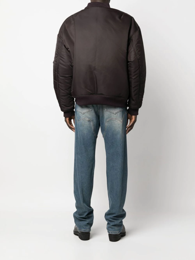 Shop Y/project Zipped-up Logo Bomber Jacket In Braun