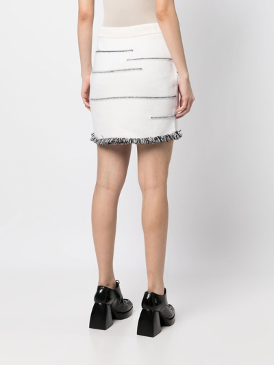 Sonia Rykiel Contrasting-stitch Detail Skirt In White