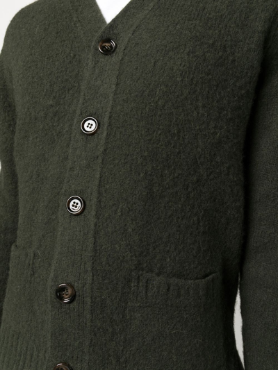 Shop Aspesi Button-up Wool Cardigan In Grün