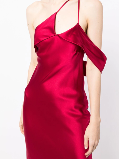 Michelle Mason Bias-cut One-shoulder Gown In Red