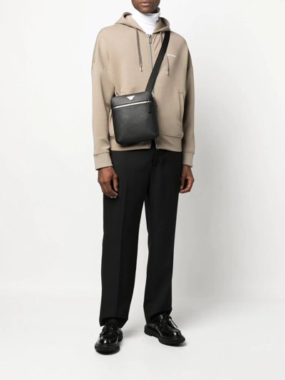 Emporio Armani Small Faux-leather Messenger Bag In Schwarz