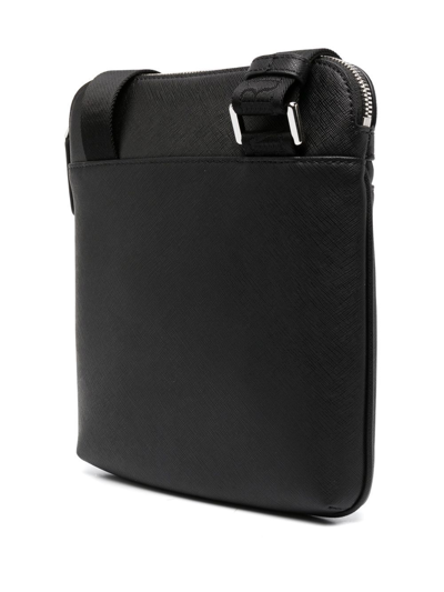 Emporio Armani Small Faux-leather Messenger Bag In Schwarz