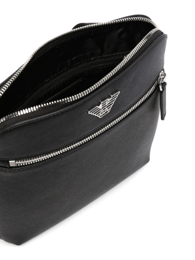 Shop Emporio Armani Small Faux-leather Messenger Bag In Schwarz
