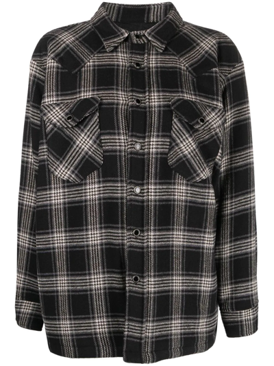 Shop Washington Dee Cee Check-pattern Beaded Shirt-jacket In Schwarz