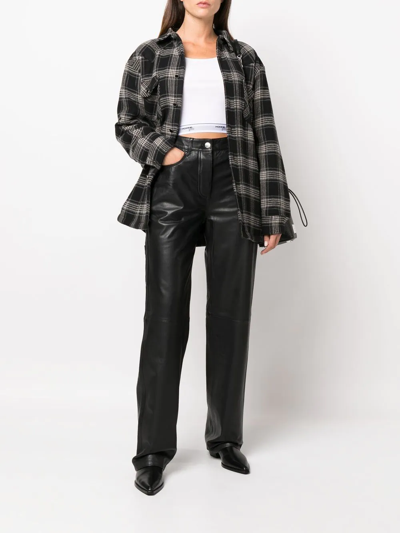 Washington Dee Cee Check-pattern Beaded Shirt-jacket In Schwarz