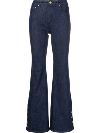 Shop Michael Kors Flared Mid-rise Jeans In Blau