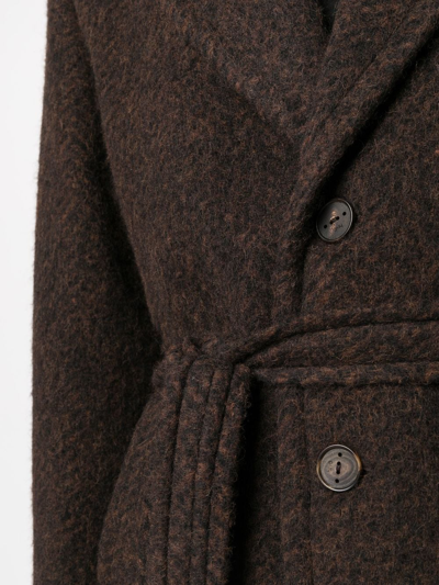 Shop Hevo Single-breasted Button Coat In Braun