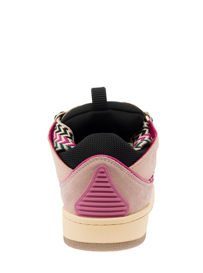 Shop Lanvin 'curb' Sneaker In Leather Multicolor Woman  In Fuxia