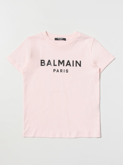 Shop Balmain T-shirt  Kids Color Pink