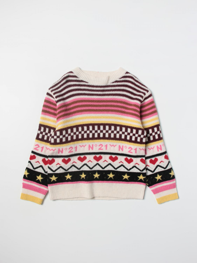 SS20 Jacquard Multi Color Crewneck Pullover Sweater