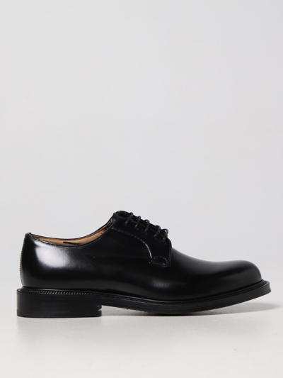 Shop Church's Shannon Brushed Leather Derby Shoes In Black